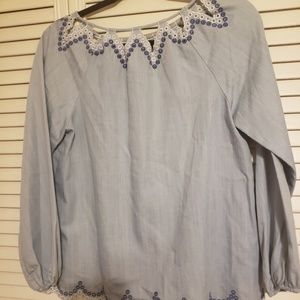 Nwt Sugar & Lips top size xs  light denim color